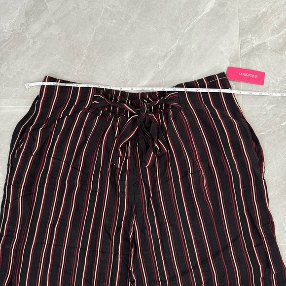 Women’s Xhiliration Target Striped Tie Front Pants Pockets Plus Size XXL - Picture 14 of 16